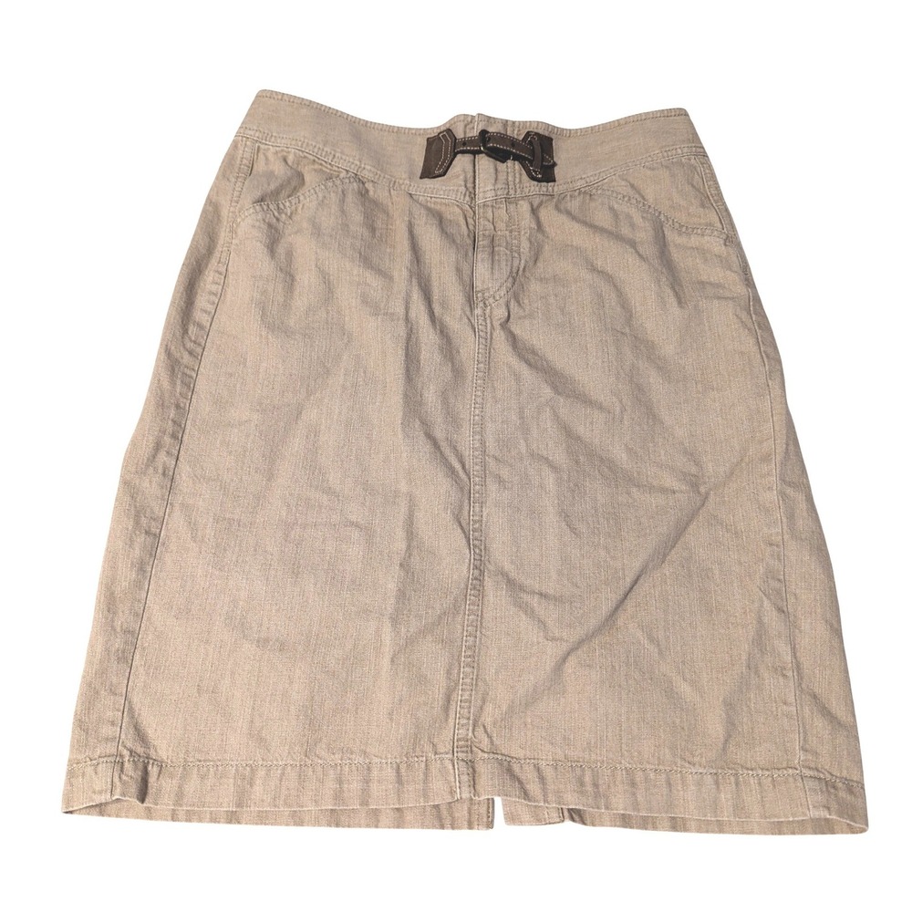 Lauren Ralph Lauren Midi Skirt Khaki Buckle Accent Cowgirl Equestrian Western 8